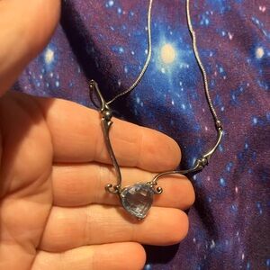 Light Blue heart sterling silver necklace